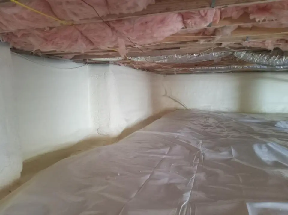 Crawl space encapsulation with closed-cell spray foam for Metal Roof Coating in North Salem
